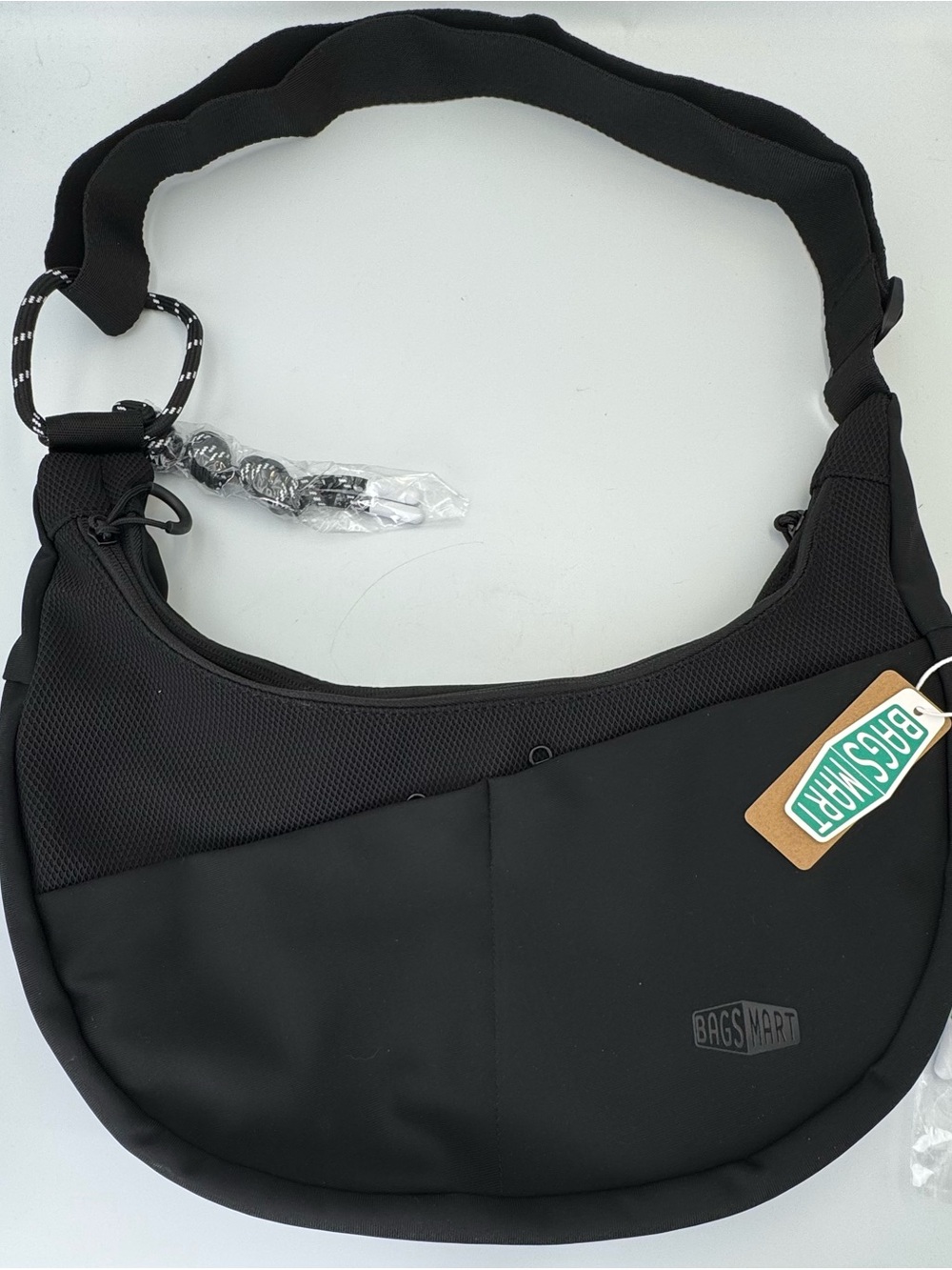 BAGSMART REIKI Black  Med Hobo Bag Shoulder Crossbody Travel Gym NWT expandable